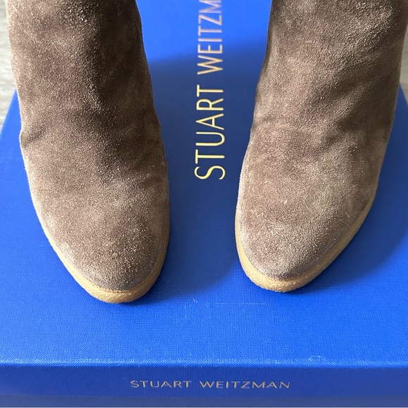 Stuart Weitzman Bootscout Suede Ankle Wedge Booties - Picture 7 of 10
